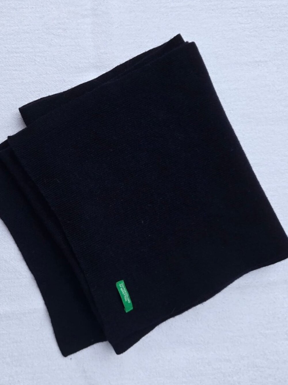 United Colors Of Benetton Black Knit Scarf Wool